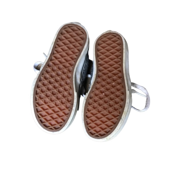 Girls 11.5 grey and white vans with pink insides and glitter vans bill shoes - Picture 4 of 5